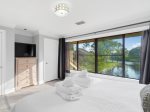 Master bedroom with lake views